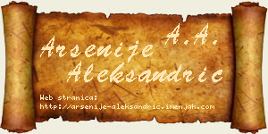 Arsenije Aleksandrić vizit kartica